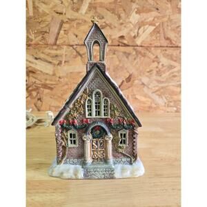 The Saturday Evening Post Stone Christmas Church 1998 (9x6x8”) W/light
